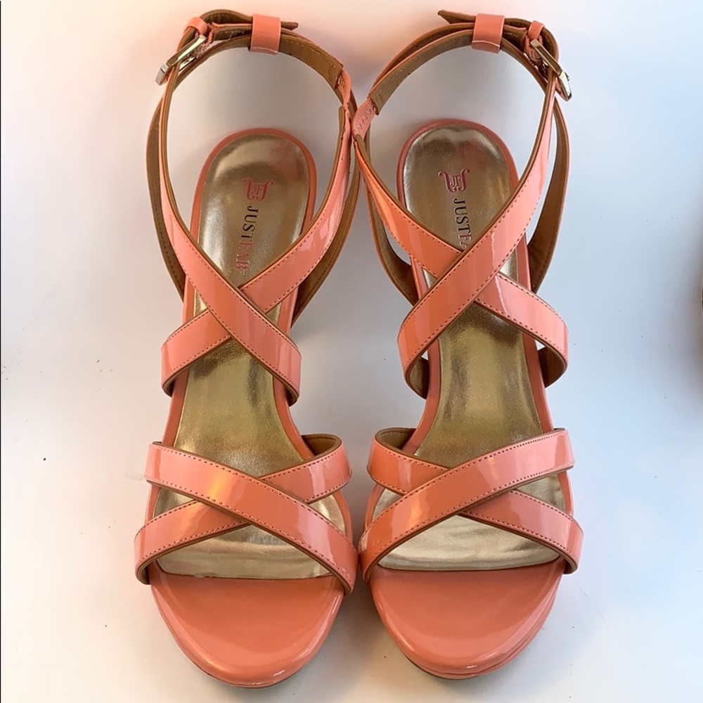 JUSTFAB Rosario Heels Size 11 Coral